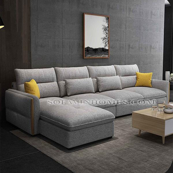 Sofa góc đẹp giá rẻ hiện đại màu xám tại hà nội