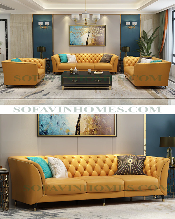 Sofa da phòng khách đẹp hà nội